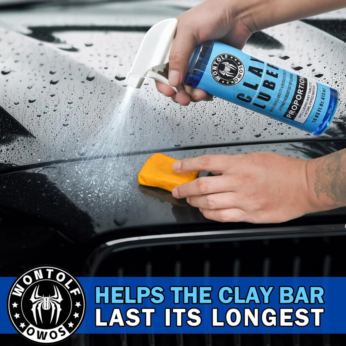 Car Clay Bars Auto Detailing and Clay Luber Synthetic Lubricant Kit, 4 ...